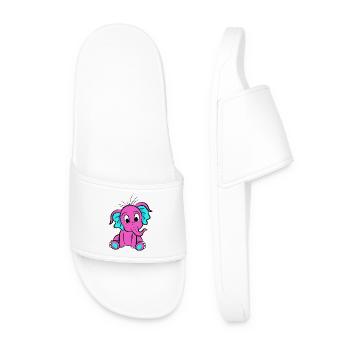 Pink elephant - Men’s Pool Sliders - white - Front