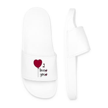 T-shirt for lovers - Men’s Pool Sliders - white - Front