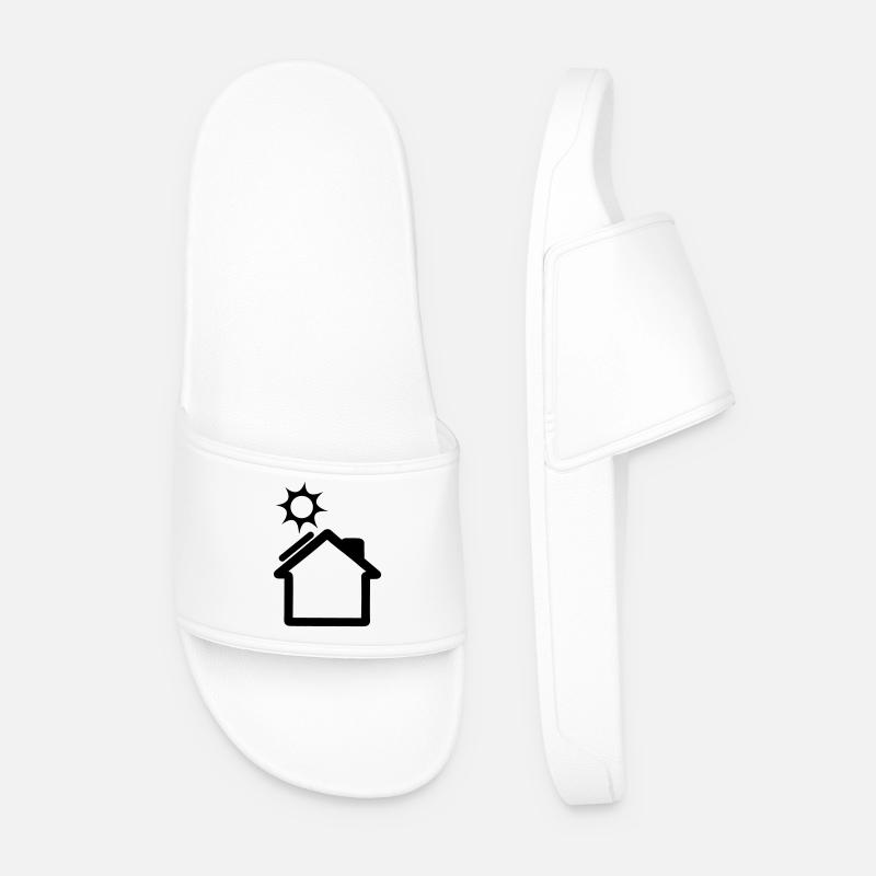 Solar panel on house logo - Men’s Pool Sliders - white