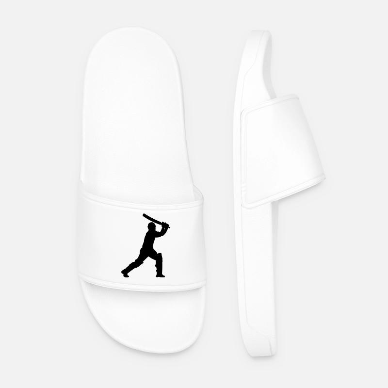 Cricket shadow image - Men’s Pool Sliders - white