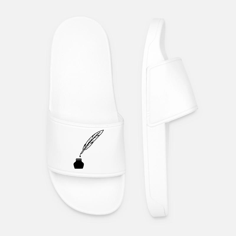 Spring as pen to write - Men’s Pool Sliders - white