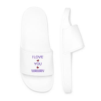 I LOVE. I LOVE YOU. MAMAN. FÊTE DES MÈRES. FÊTE - Claquettes Homme - blanc - Devant