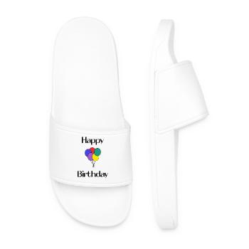JOYEUX ANNIVERSAIRE. HAPPY BIRTHDAY. ANNIVERSAIRE. - Claquettes Homme - blanc - Devant