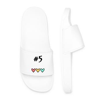 5. 5 YEARS. 5TH ANNIVERSARY. BIRTHDAY 5 YEARS - Men’s Pool Sliders - white - Front