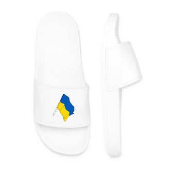 Flagge Ukraine - Männer Badelatschen - Weiß - Vorne