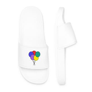 ANNIVERSARY. HAPPY BIRTHDAY. HAPPY BIRTHDAY. - Men’s Pool Sliders - white - Front