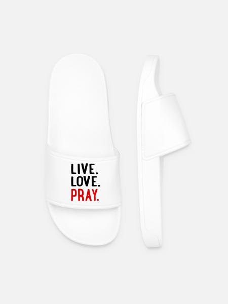 pray - Men’s Pool Sliders - white