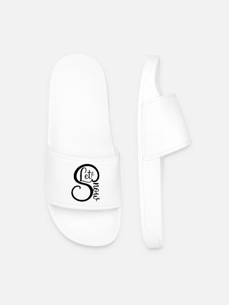 Let it Snow Christmas Motif - Men’s Pool Sliders - white