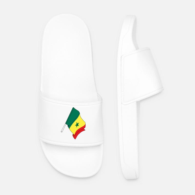Flagge von Senegal - Männer Badelatschen - Weiß