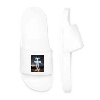 jeu de mots sur la bière d’enlèvement extraterrestre Je veux beerlieve - Claquettes Homme - blanc - Devant