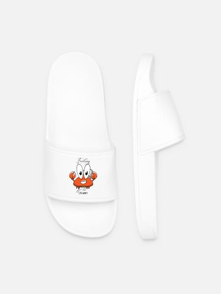 Verspieltes Cartoon-Krabben-Design für Kinderbekleidung - Männer Badelatschen - Weiß