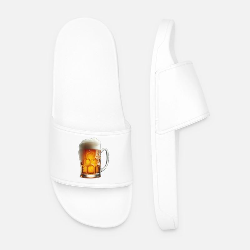 Bier - Männer Badelatschen - Weiß