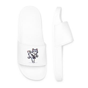 Karaté Kitty : le combattant félin - Claquettes Homme - blanc - Devant