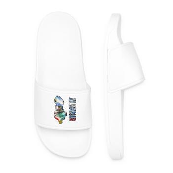 Watercolor Map Albania - Men’s Pool Sliders - white - Front