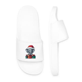 Cadeaux de Noël éléphant - Claquettes Homme - blanc - Devant
