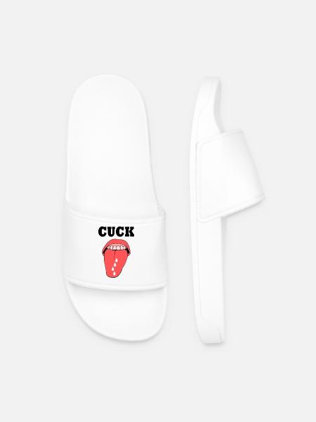 cuckold cuck - Men’s Pool Sliders - white