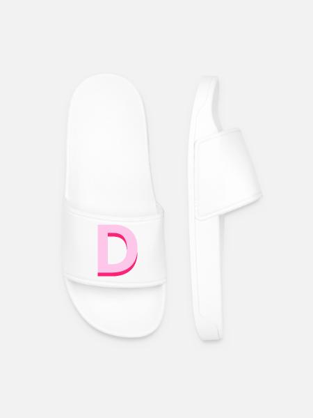 Pop and modern pink letter - Men’s Pool Sliders - white