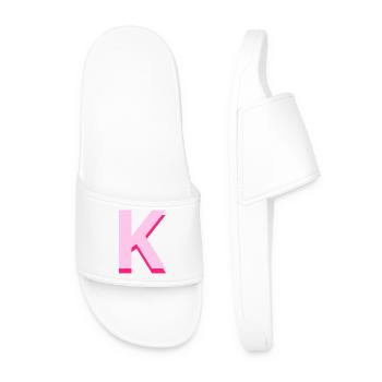 Letter k pink pop and modern - Men’s Pool Sliders - white - Front