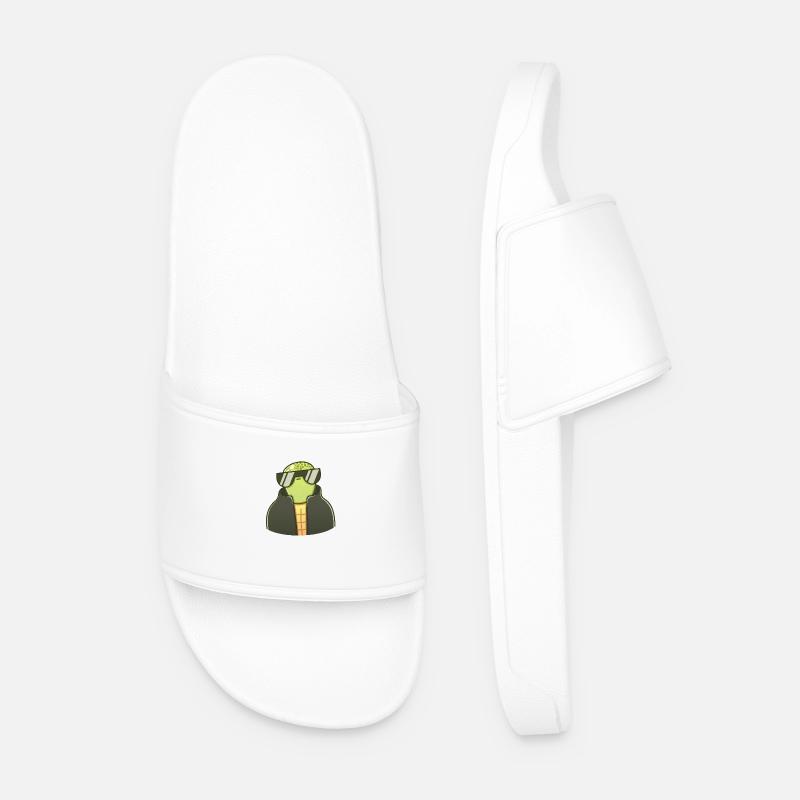 Calm Turtle - Men’s Pool Sliders - white