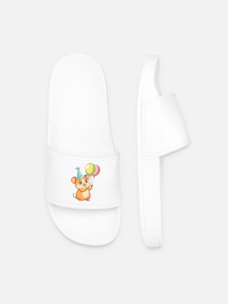 Hamster Anniversaire Bébé - Claquettes Homme - blanc