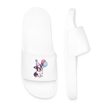 Buldog Français Chiens Anniversaire Bande Dessinée - Claquettes Homme - blanc - Devant