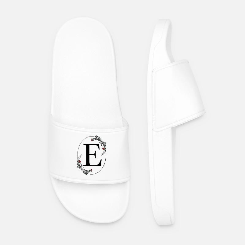Buchstabe E - Männer Badelatschen - Weiß