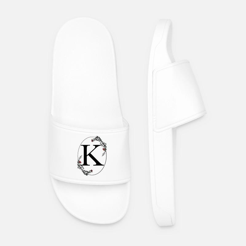 Buchstabe K - Männer Badelatschen - Weiß