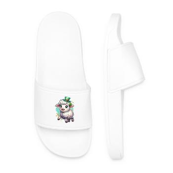 St. Patrick's Day Schaf Geschenk - Männer Badelatschen - Weiß - Vorne