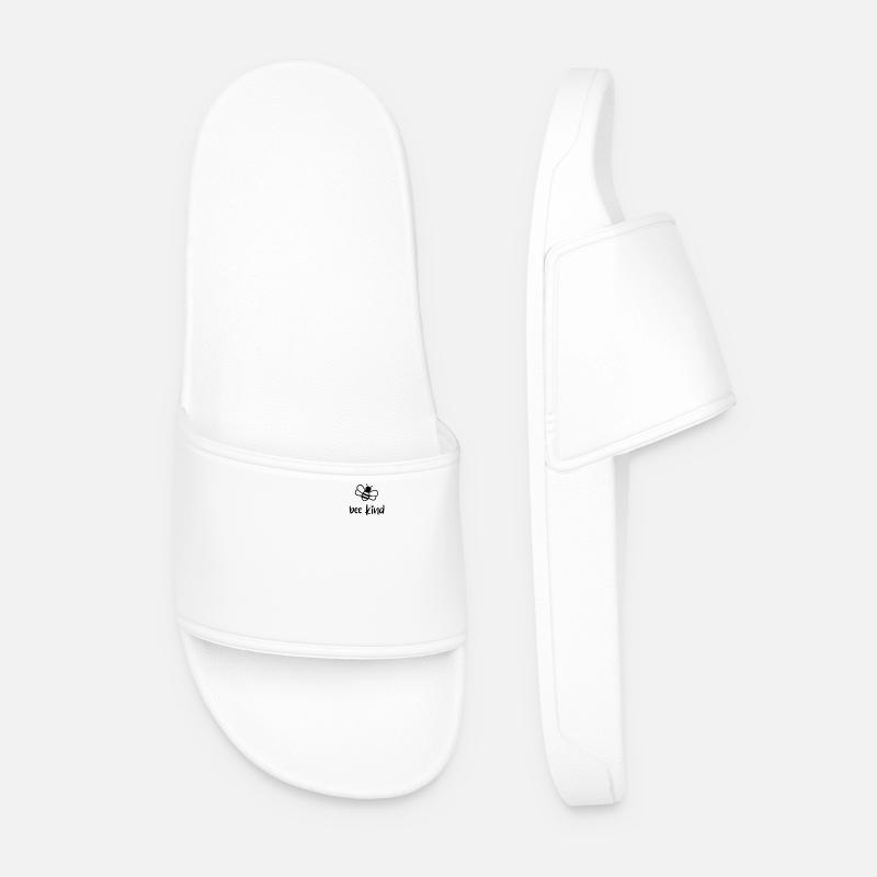 Bee Child Cute Gift - Men’s Pool Sliders - white