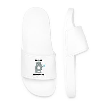 J’adore les lundis - Cat Grumpy - Claquettes Homme - blanc - Devant