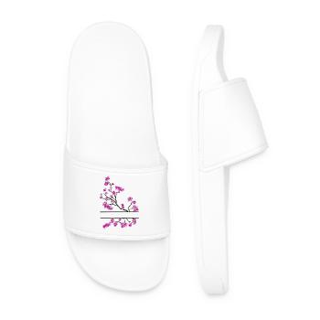 Branche de fleur avec espace de noms - Claquettes Homme - blanc - Devant