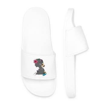 Girl with flowers in her hair Flower Power - Men’s Pool Sliders - white - Front