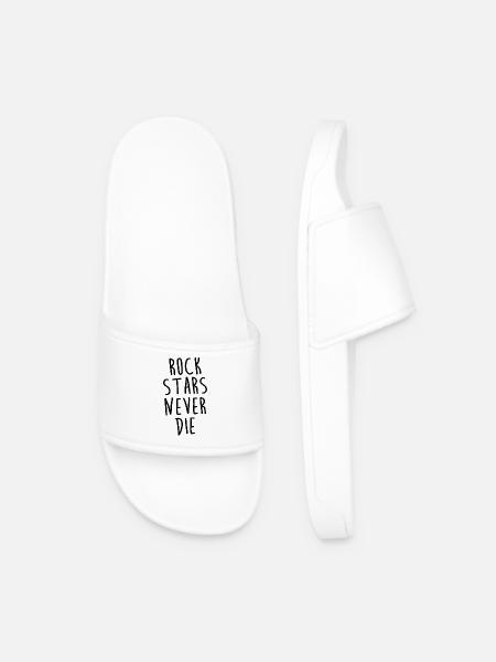 Rock Stars never die - RockNRoll - Men’s Pool Sliders - white