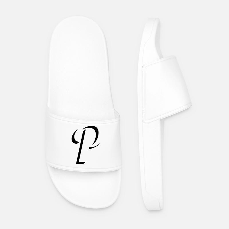 Letter P, Name, der Buchstabe P - Männer Badelatschen - Weiß