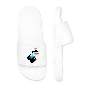 Safe Hand Wash Illustration - Men’s Pool Sliders - white - Front
