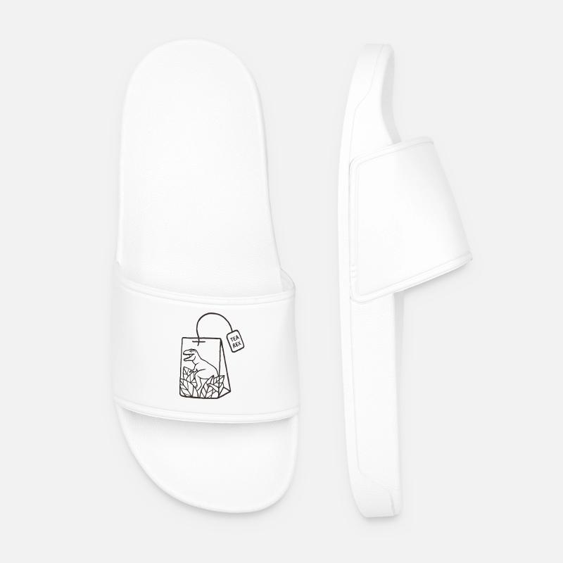 Dinosaurier Teebeutel Design - Männer Badelatschen - Weiß