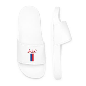 Lugano Ticino Flag Design for Fans - Men’s Pool Sliders - white - Front