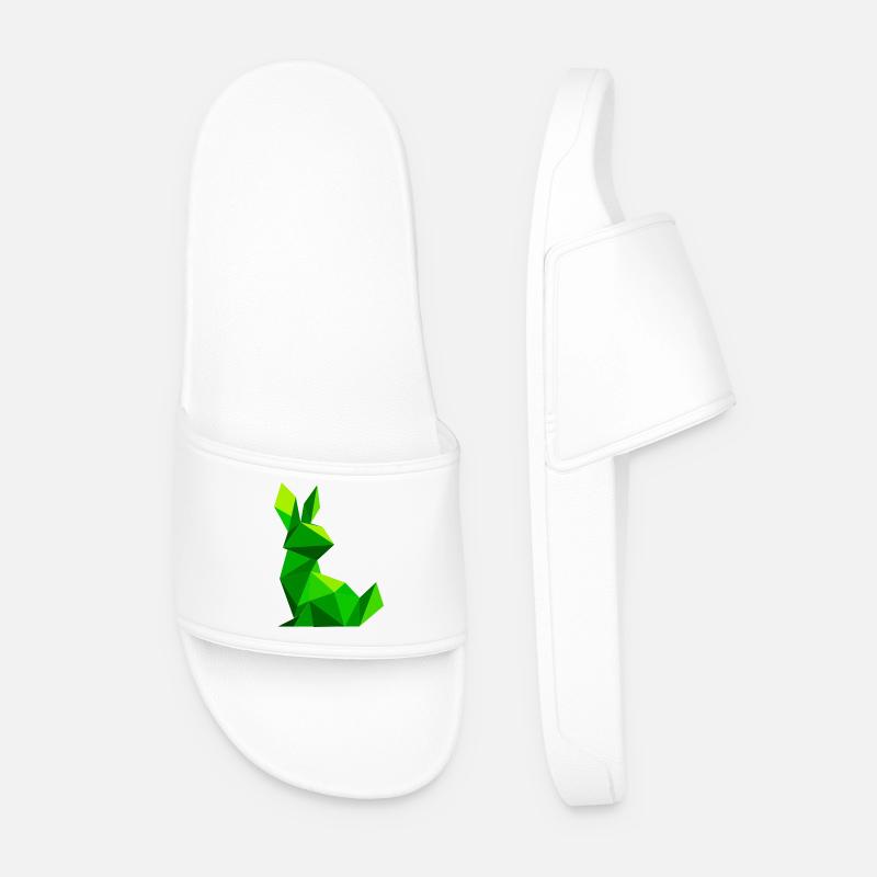 Lowpoly Kaninchen - Männer Badelatschen - Weiß