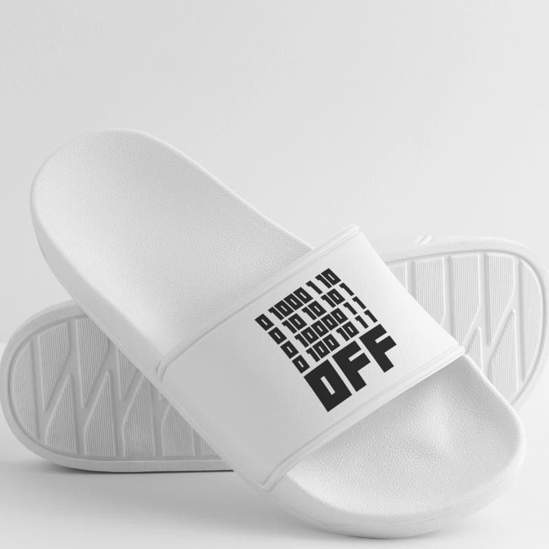 Binary Code F**k OFF – Humour Nerd & Geek Code Claquettes Homme