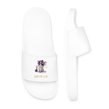 Queen of Glam Cute Mouse - Men’s Pool Sliders - white - Front