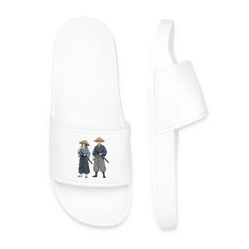 Samurai Duet in Kimono Ronin Pair - Men’s Pool Sliders - white - Front