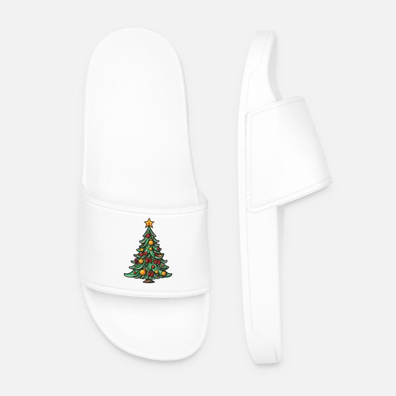 Weihnachtsbaum Weihnachten - Männer Badelatschen - Weiß