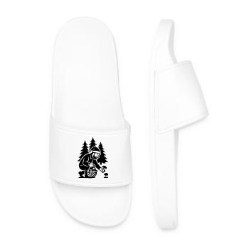 Mushroom Picker - Mushroom Picking Christmas Porcini Mushroom - Men’s Pool Sliders - white - Front