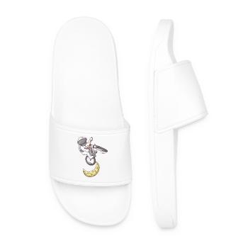 Astronaut Moon Bike Jump - Men’s Pool Sliders - white - Front