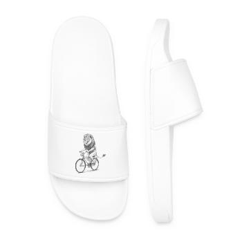 Lion Rider monochromes Fahrrad - Männer Badelatschen - Weiß - Vorne