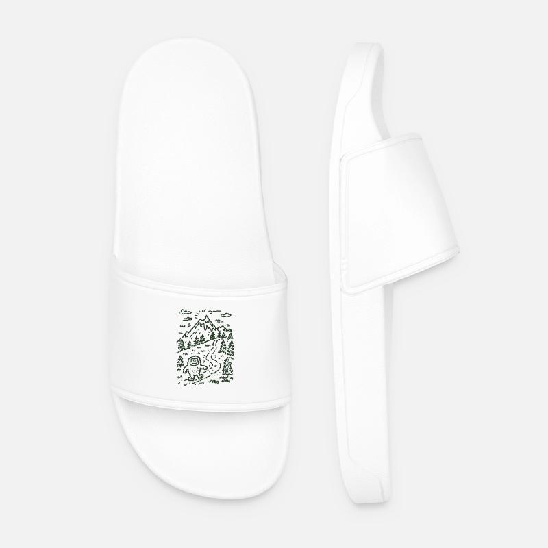 Bergwanderer im Waldlandschaft - Männer Badelatschen - Weiß