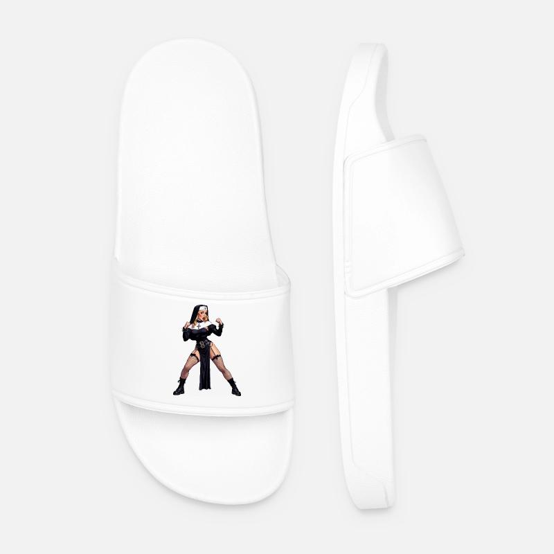 Super-Ehefrau-Nonne - Männer Badelatschen - Weiß