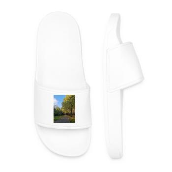 Autumn path through Lauballee - Men’s Pool Sliders - white - Front