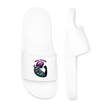 Pouvoir des cheveux colorés Girl Power - Claquettes Homme - blanc - Devant