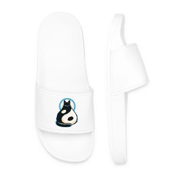 Chat-YinYang - Männer Badelatschen - Weiß - Vorne